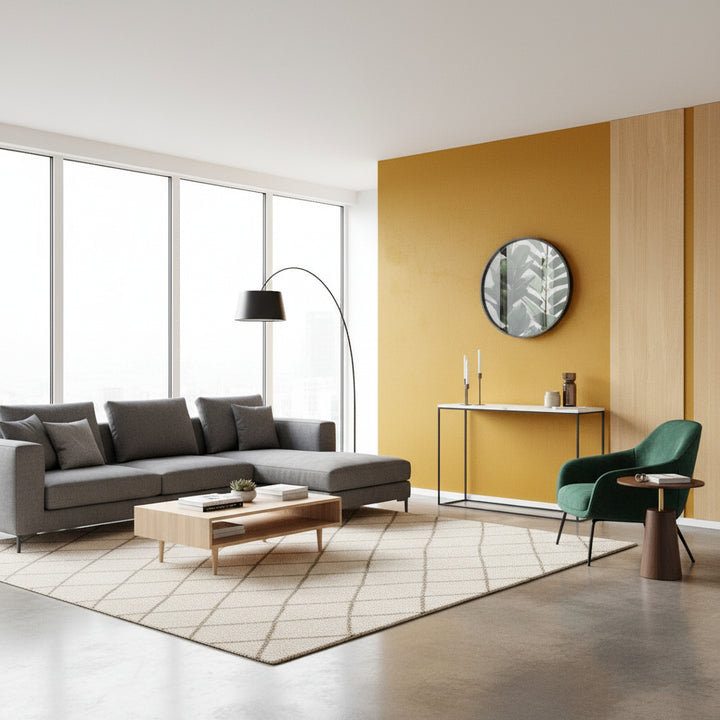 Console en Marbre Blanc et Métal Noir – Minimalisme et Raffinement