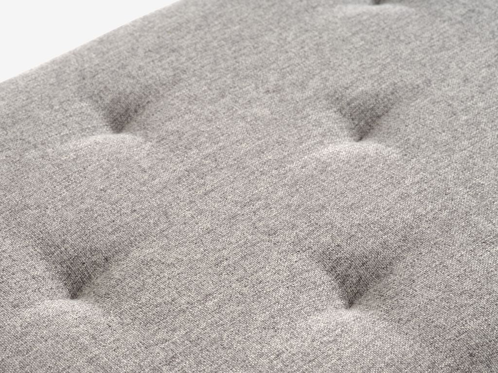 Banc avec rangement – Tissu gris clair / Chêne naturel