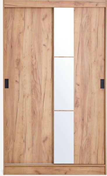 Armoire ODDER 120x201 a/miroir coloris chêne naturel sauvage