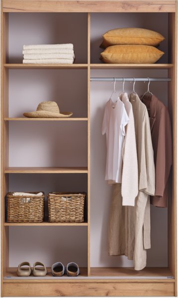 Armoire ODDER 120x201 a/miroir coloris chêne naturel sauvage