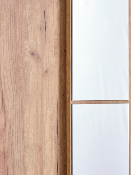 Armoire ODDER 120x201 a/miroir coloris chêne naturel sauvage