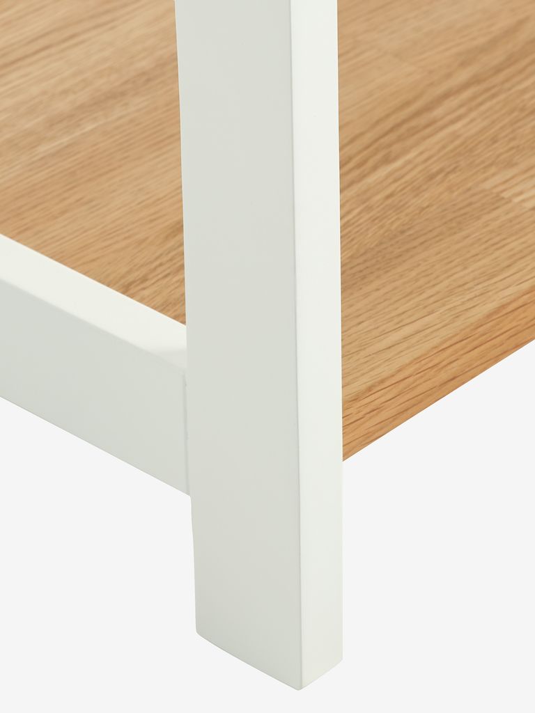 Étagère 3 tablettes larges chêne naturel/blanc