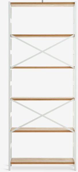 Étagère INTRUP 6 tablettes larges chêne naturel/blanc