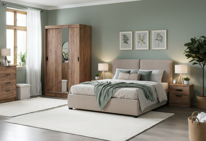 Armoire ODDER 120x201 a/miroir coloris chêne naturel sauvage