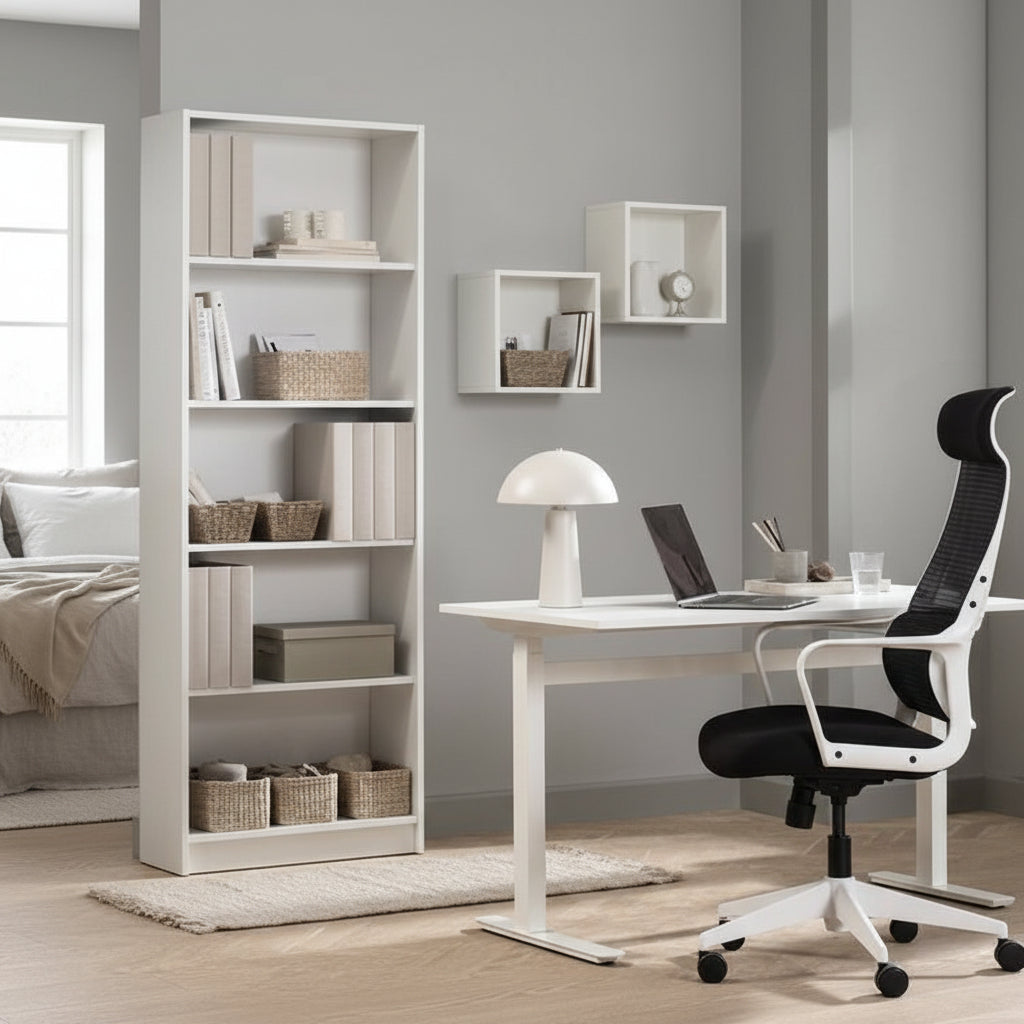 Bibliothèque HORSENS 5 tablettes chêne clair