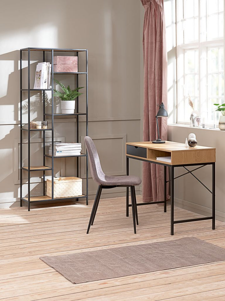 Bureau – 48 × 95 cm – 1 tiroir – Chêne Chaud / Noir