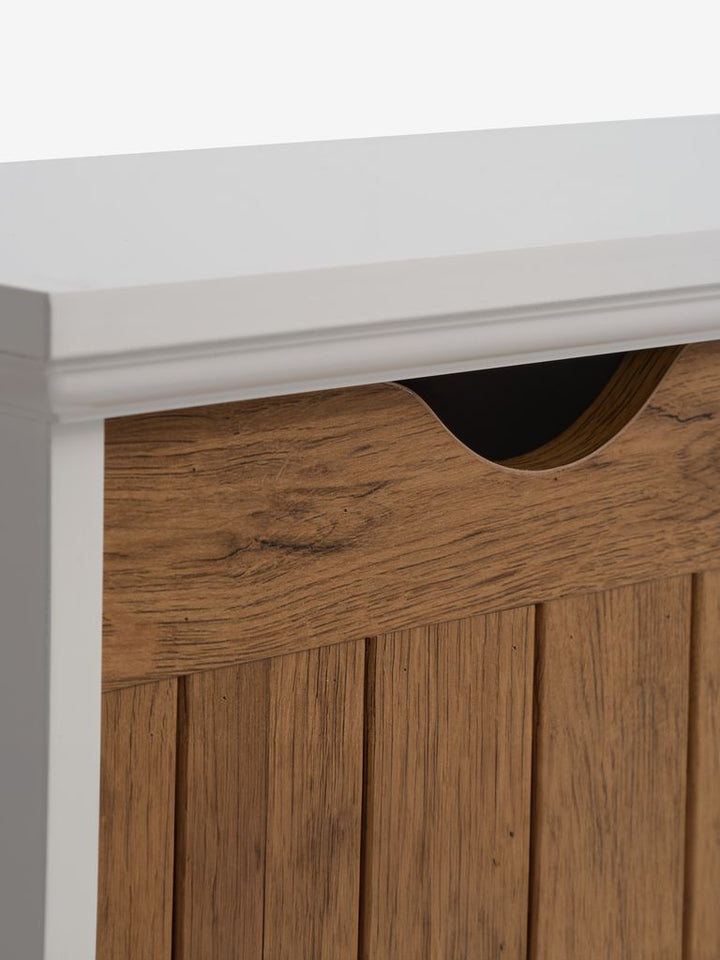 Étagère d’entrée – 3 tiroirs, blanc / chêne foncé