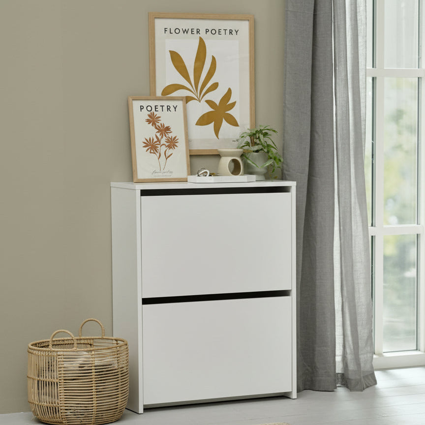 Meuble à chaussures 2 compartiments blanc