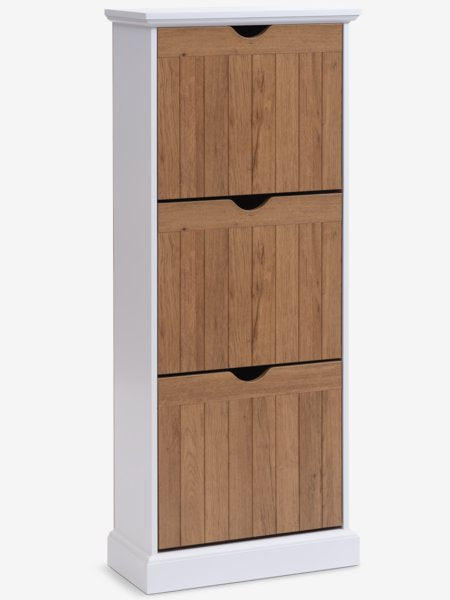 Meuble à chaussures OLDEKROG blanc/chêne naturel sauvage