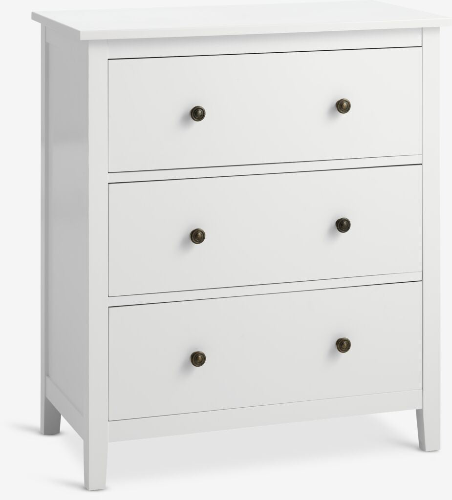 Commode – 3 tiroirs – Blanc