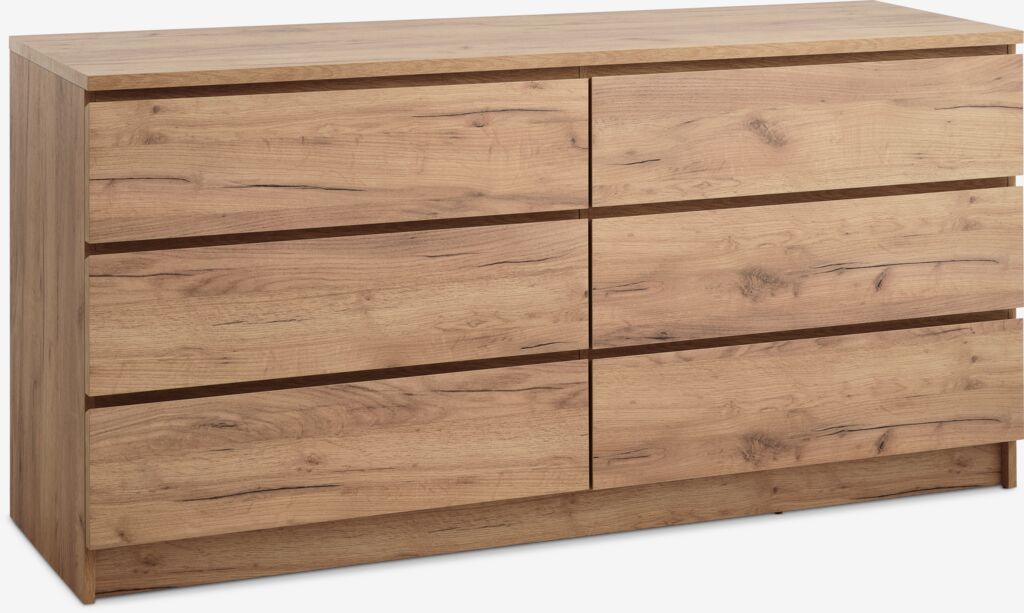 Commode – 3+3 tiroirs – Chêne naturel sauvage