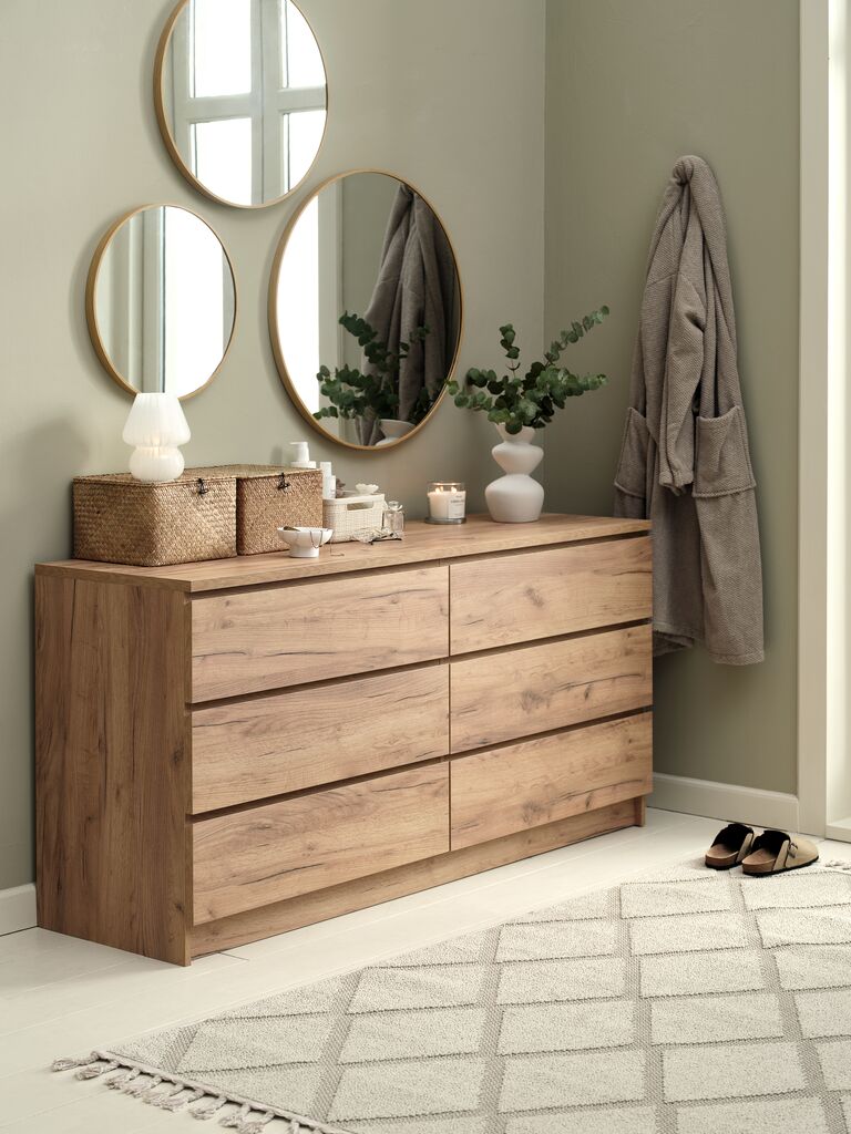 Commode – 3+3 tiroirs – Chêne naturel sauvage