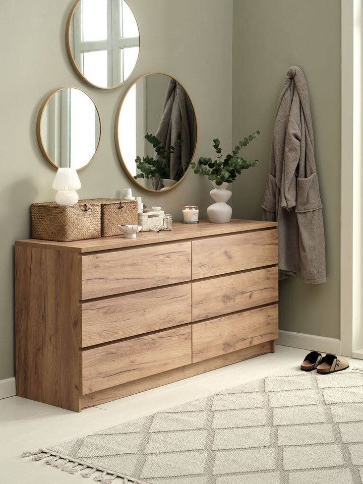 Commode – 3+3 tiroirs – Chêne naturel sauvage