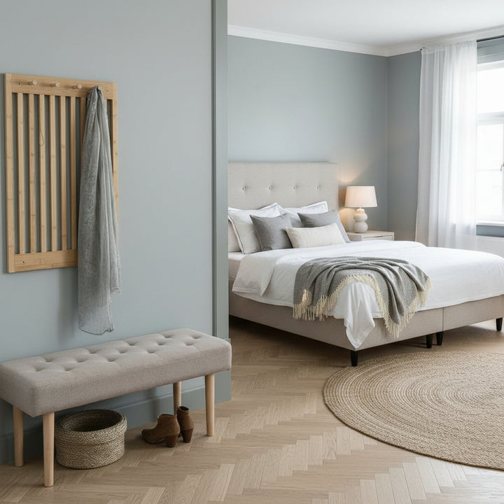 Banc en tissu sable / structure naturelle