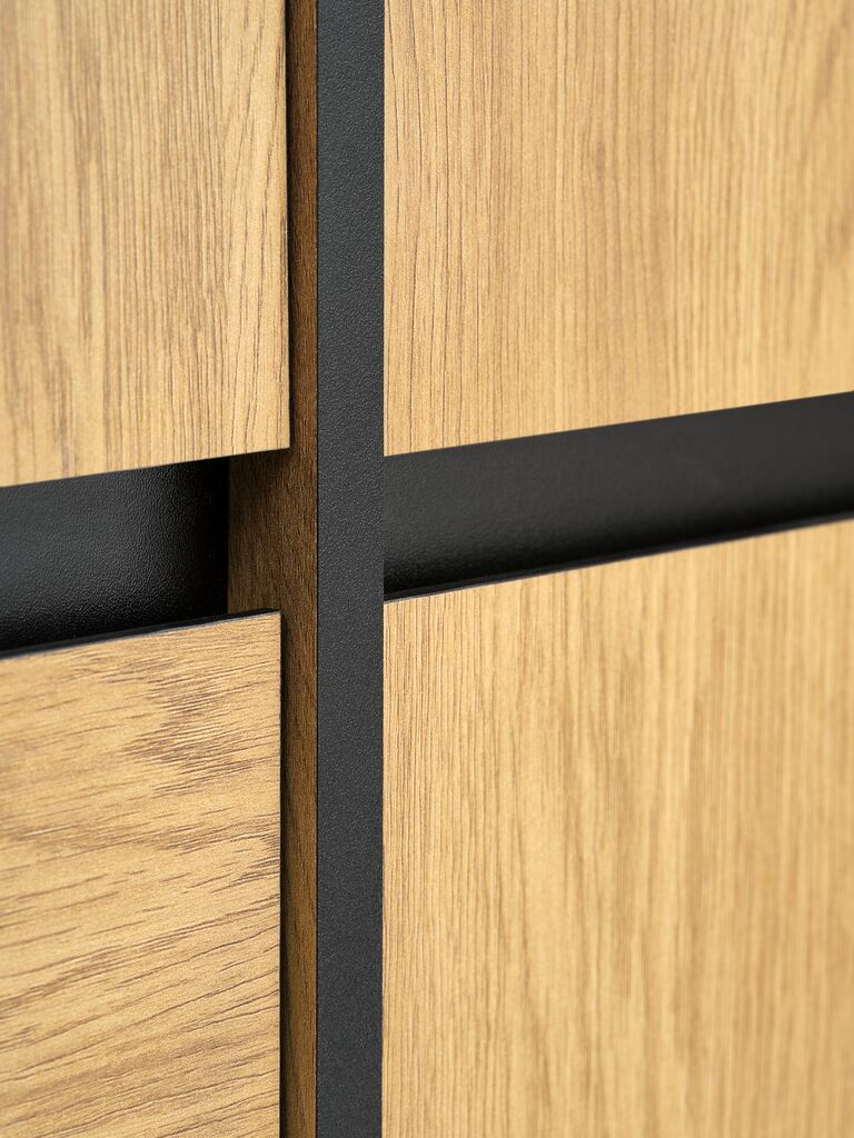 Armoire ODENSE 120x210 3 portes 3 tir. coloris chêne chaud