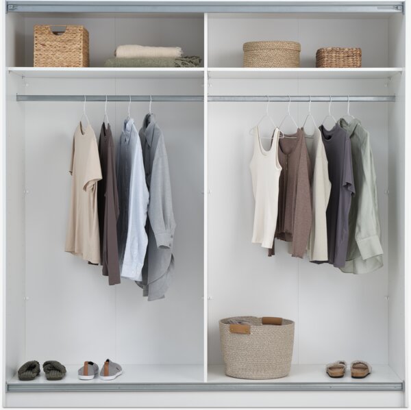 Armoire RABERG 200x200 a/miroir blanc