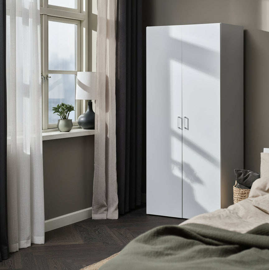 Armoire 78x176 2 portes blanc