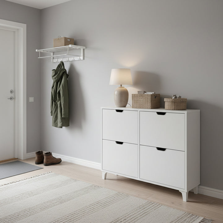 Meuble à chaussures 3 comp. blanc