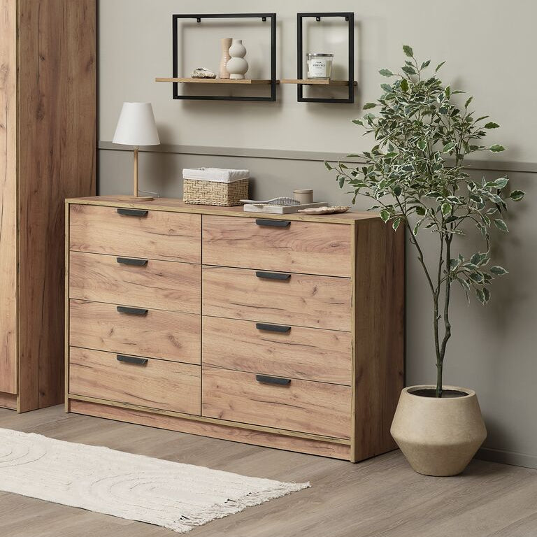 Buffet – 4+4 tiroirs – Chêne naturel sauvage