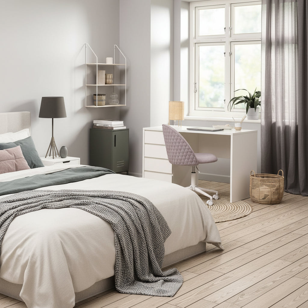 Bureau 60x120 4 tiroirs blanc