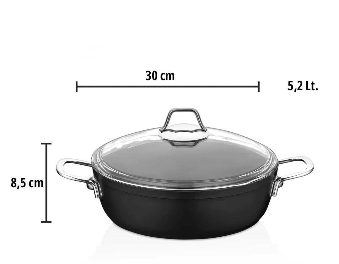 Casserole basse Amboss Dark – Titane Antiadhésif (Variantes 24/26/28/30 cm)