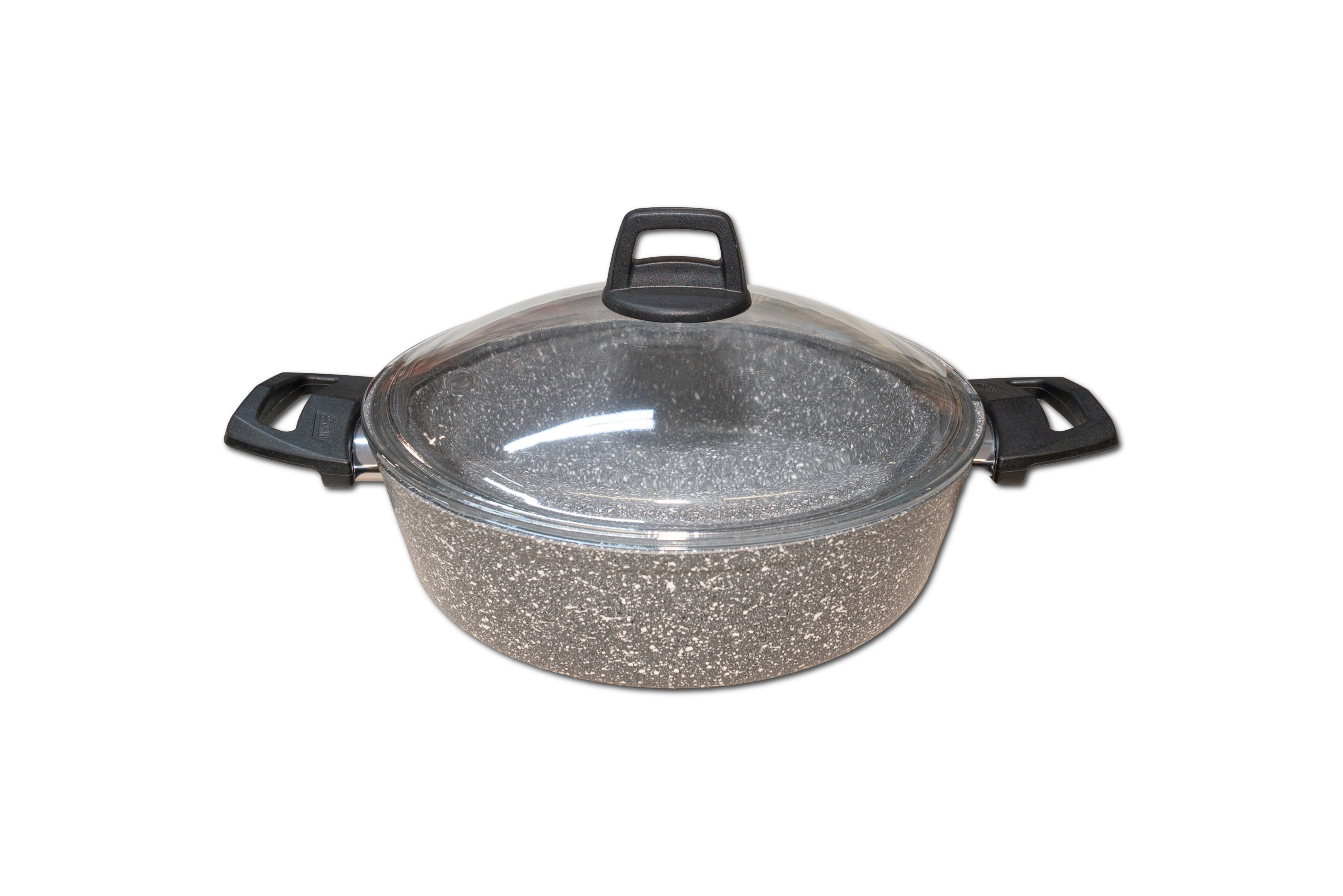 Marmite Amboss 26 cm avec Couvercle en Verre – Revêtement Pierre Antiadhésif