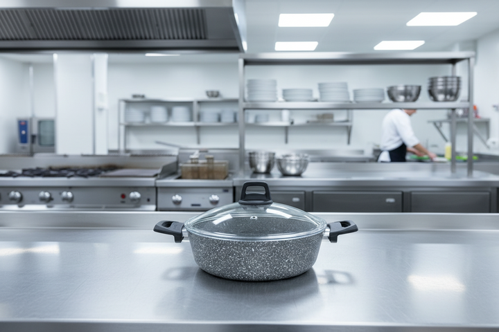 Marmite Amboss 26 cm avec Couvercle en Verre – Revêtement Pierre Antiadhésif