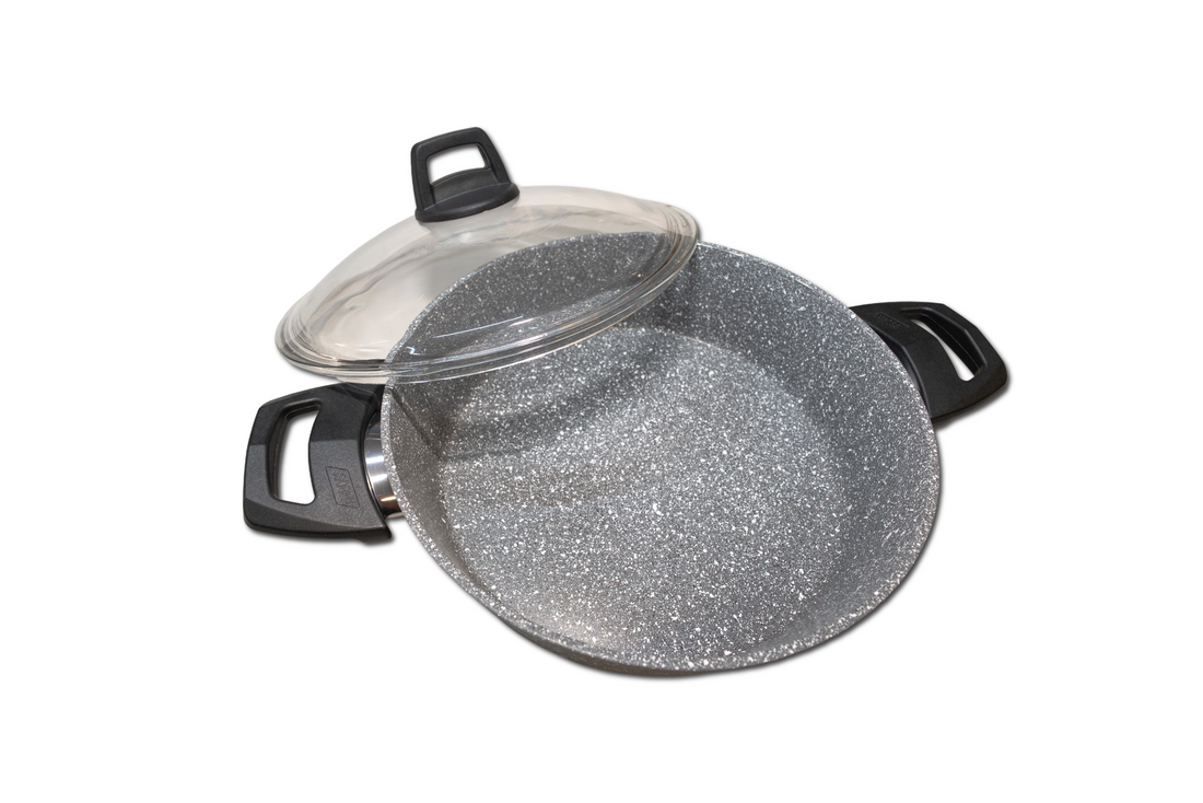 Marmite Amboss 26 cm avec Couvercle en Verre – Revêtement Pierre Antiadhésif