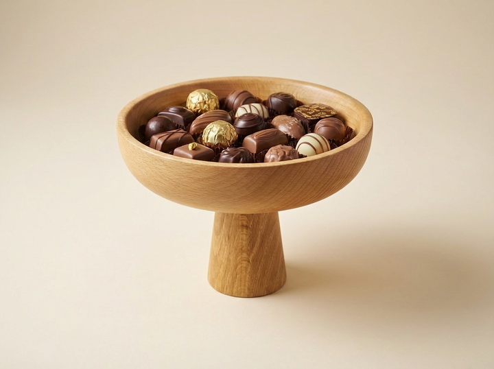 Coupe/Bol Sur Pied "Souk Chic" (Bois Massif Élégant)