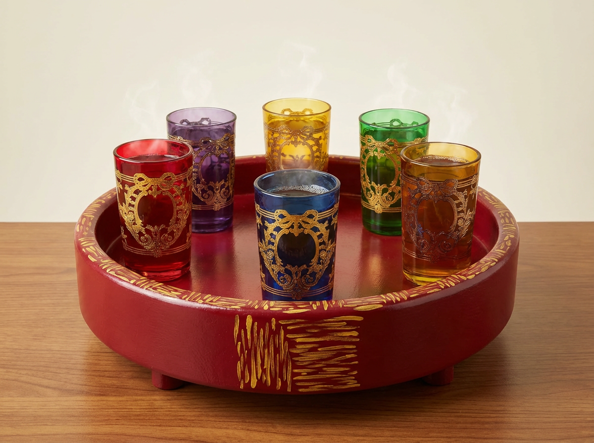 Plateau / Coupe Sur Pieds "Burgundia Kasbah" (Bordeaux Luxueux)