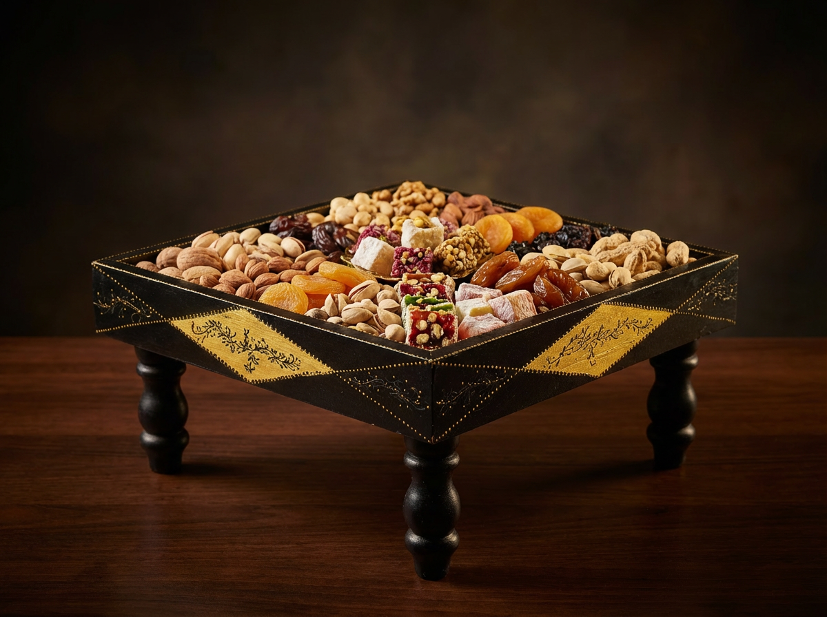 Plateau Sur Pieds "Rouh Al-Layl Sultana" (Noir Mat)