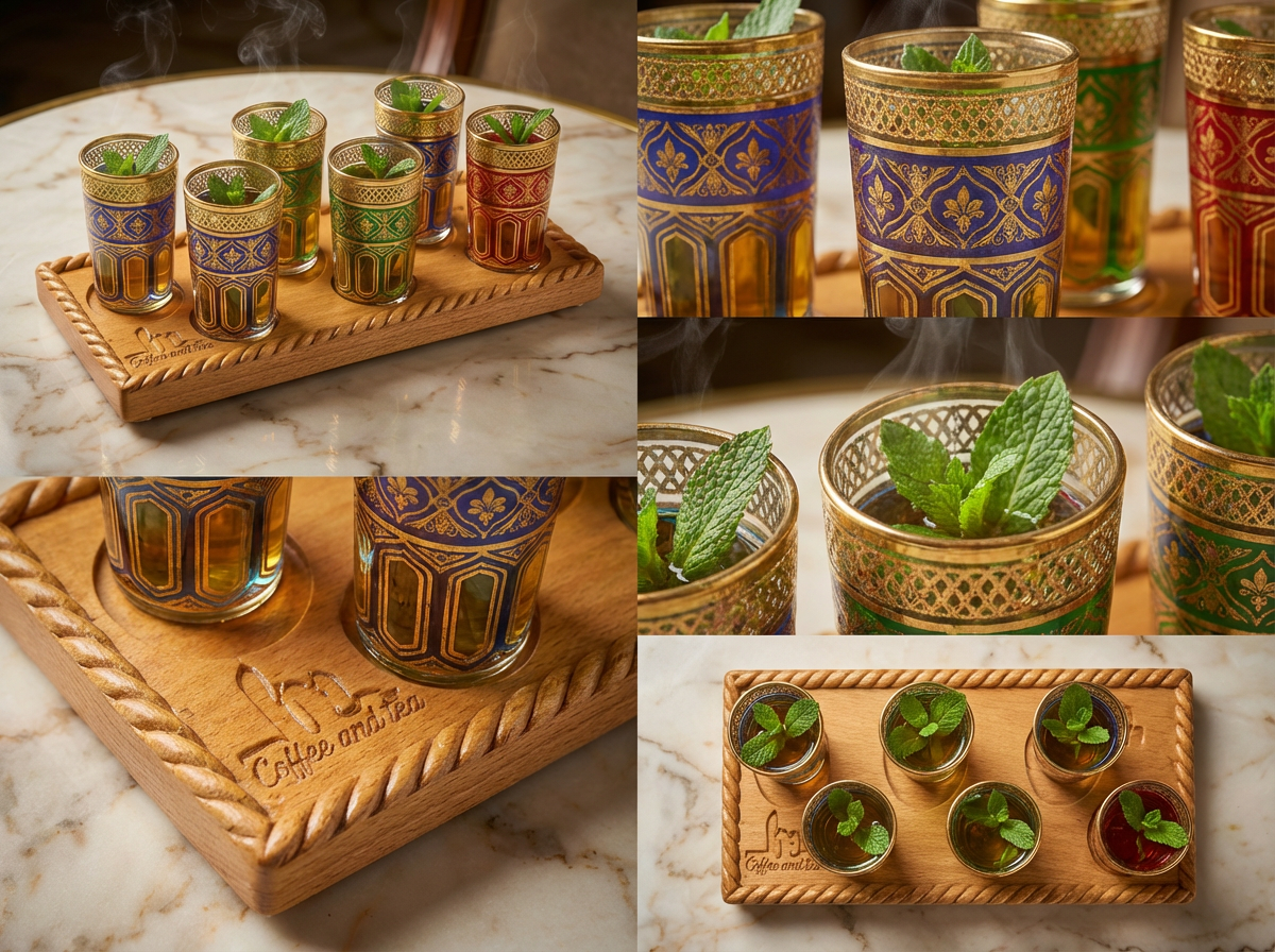 Support à Thé "Andalus Prestige" (Bois Massif Naturel)