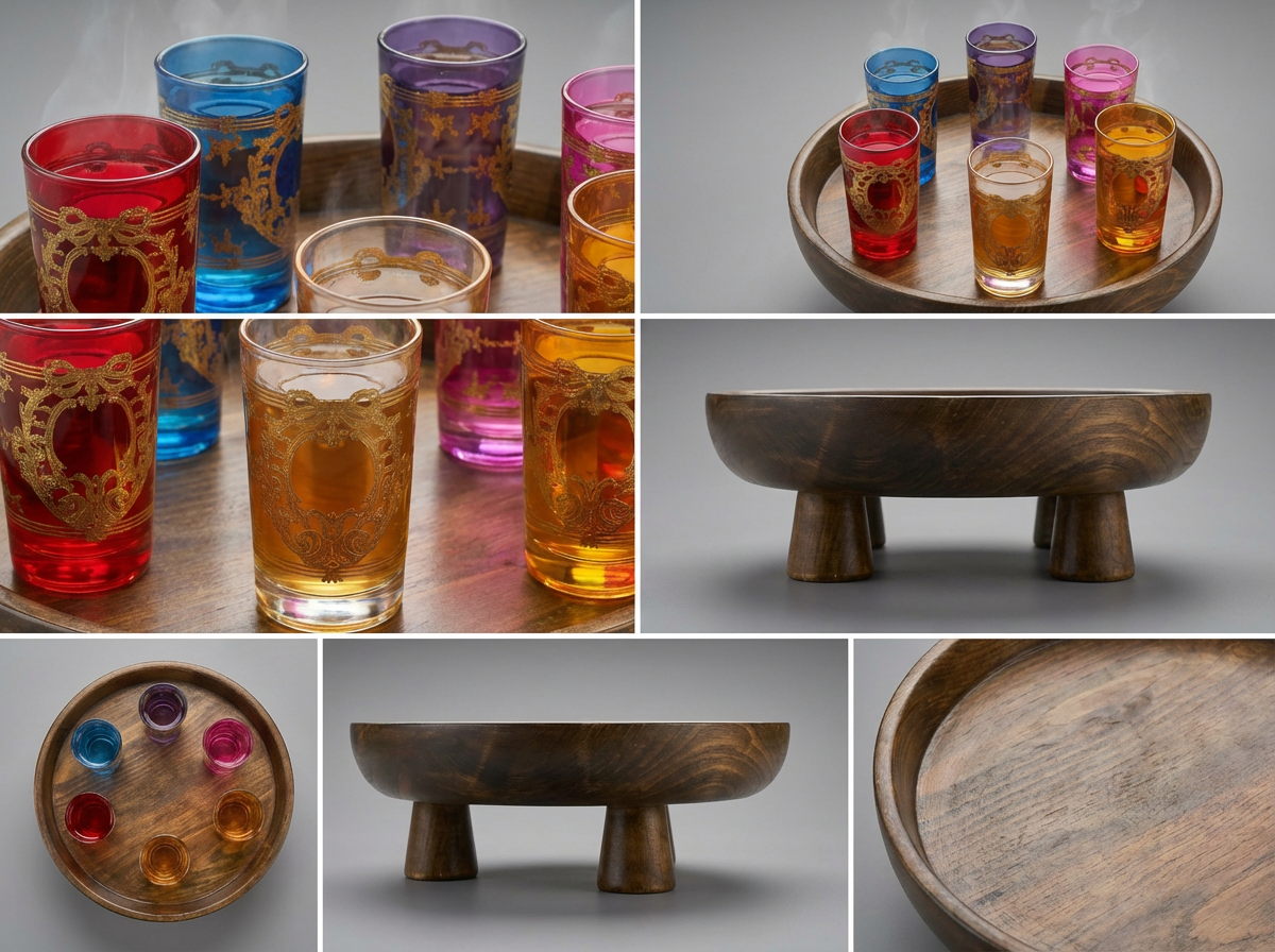 Grand Plateau / Coupe Sur Pieds "Rimal" (Marron Foncé)