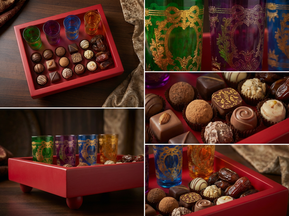 Plateau Carré Sur Pieds "Andalus Rouge" (Rouge Laqué)