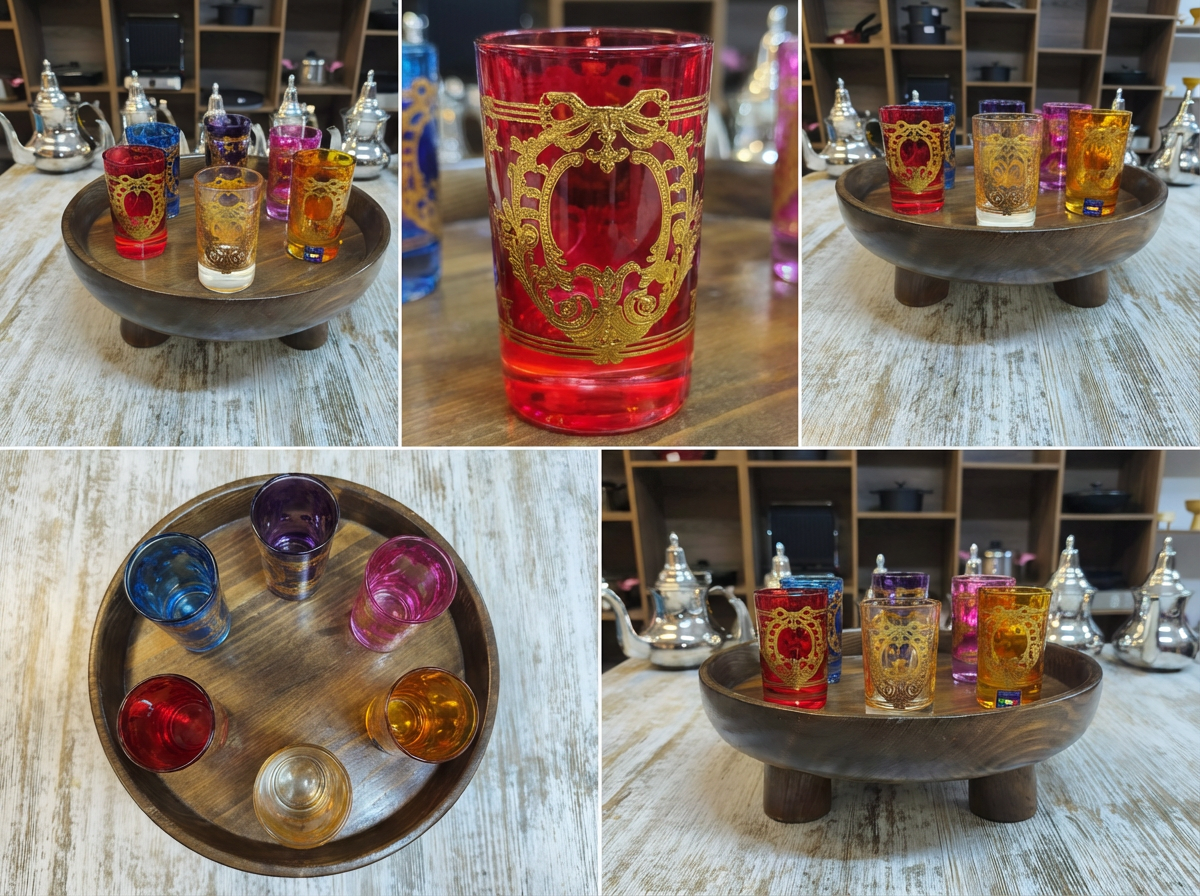 Grand Plateau / Coupe Sur Pieds "Rimal" (Marron Foncé)