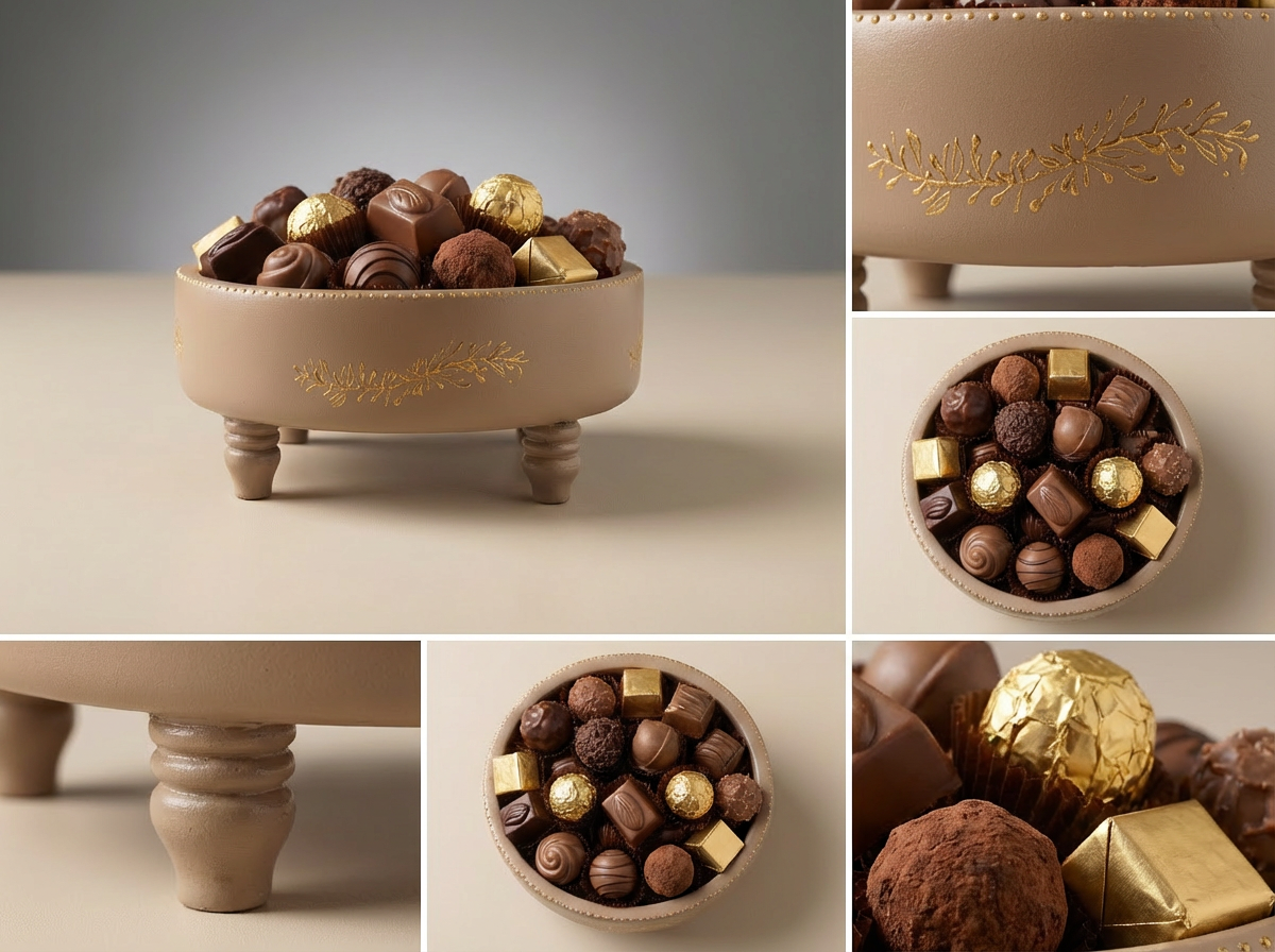 Bol / Coffret Rond Sur Pieds "Oum Rimal"