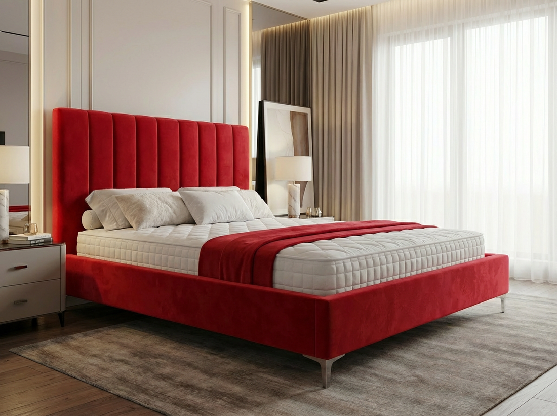 Cadre de Lit de Luxe Design "Pied-de-Poule" (Houndstooth) - Tête de Lit Graphique Moderne - Tailles Queen et King