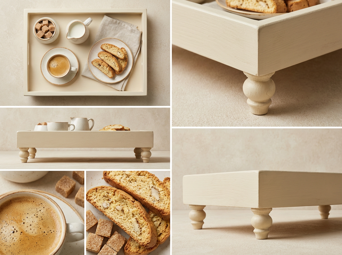 Plateau Carré Sur Pieds "Noura" (Blanc Épuré)