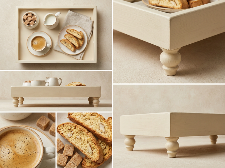 Plateau Carré Sur Pieds "Noura" (Blanc Épuré)