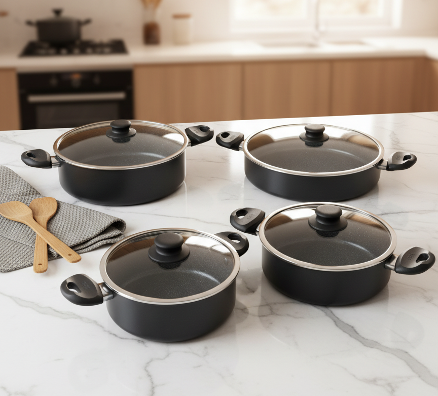 Casserole Cem Dynamic Stone – Revêtement Pierre (22 cm / 26 cm / 30 cm / 32 cm)