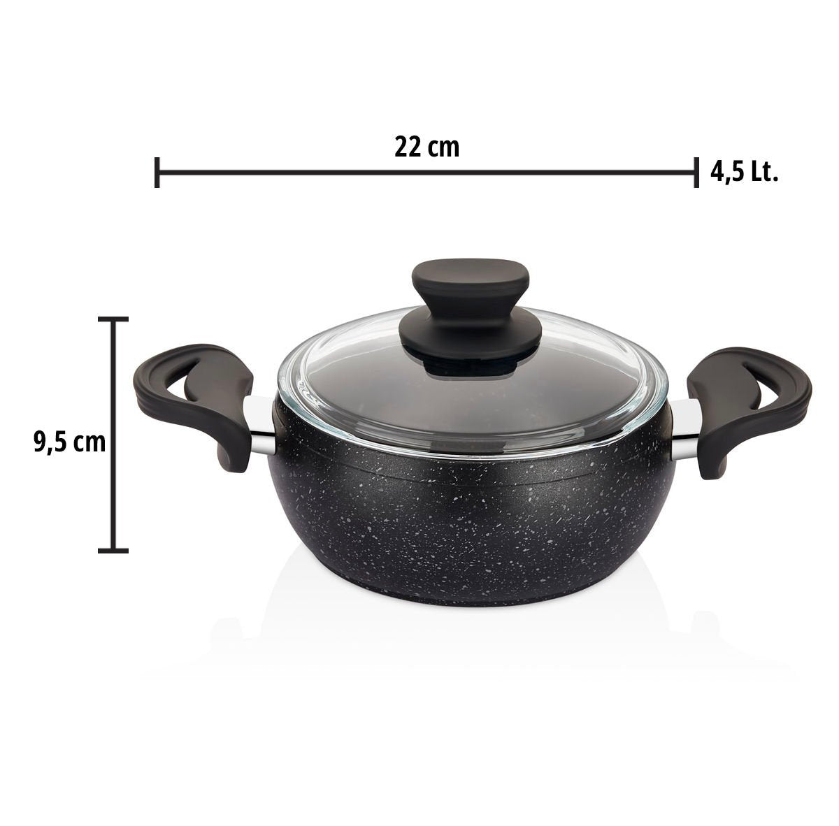 Set de Casseroles Amboss Fatso – 6 Pièces en Granit avec Poignées Silicone