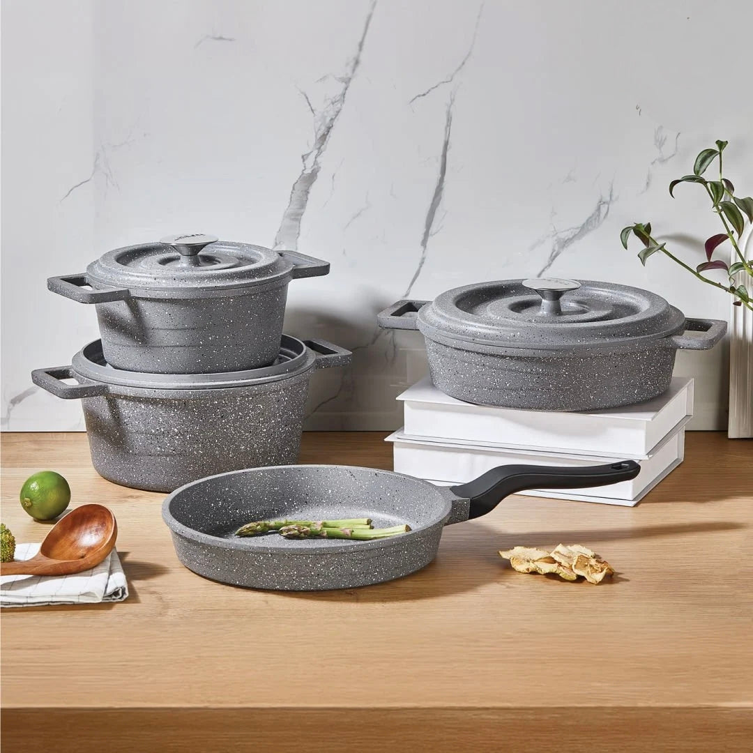 Set de Casseroles Amboss Copper 7 Pièces  en Fonte – Gris