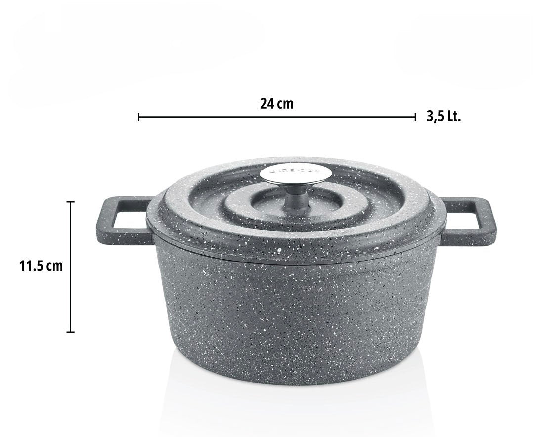 Set de Casseroles Amboss Copper 7 Pièces  en Fonte – Gris