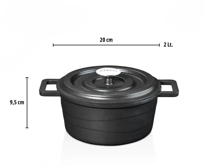 Set de Casseroles Amboss Copper 7 Pièces en Fonte – Noir