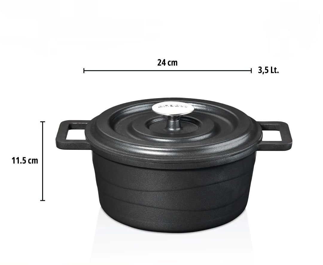 Set de Casseroles Amboss Copper 7 Pièces en Fonte – Noir