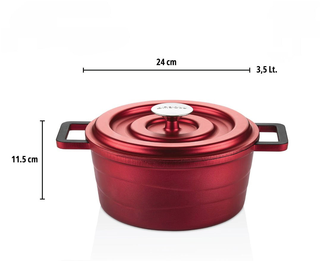 Set de Casseroles Amboss Copper 7 Pièces Fonte – Rouge