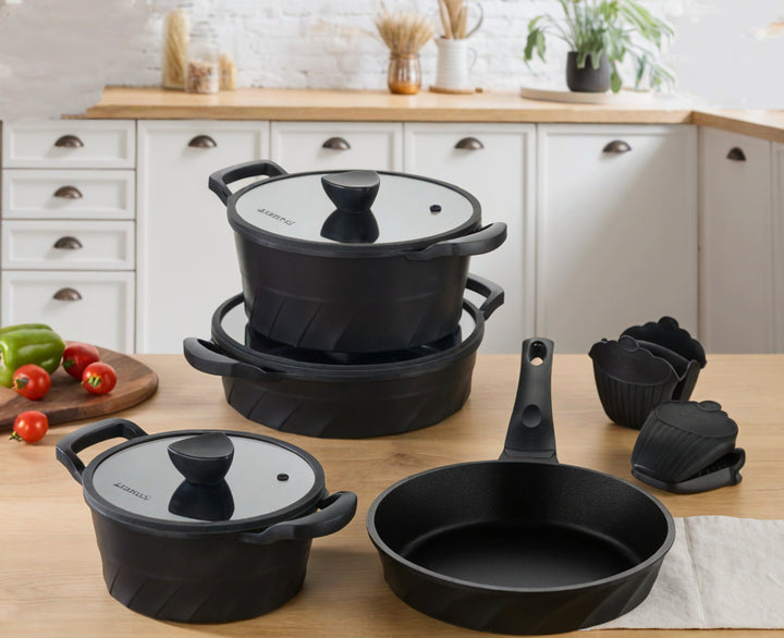 Set Vento 7 Pièces – Fonte avec Revêtement Titane - Noir