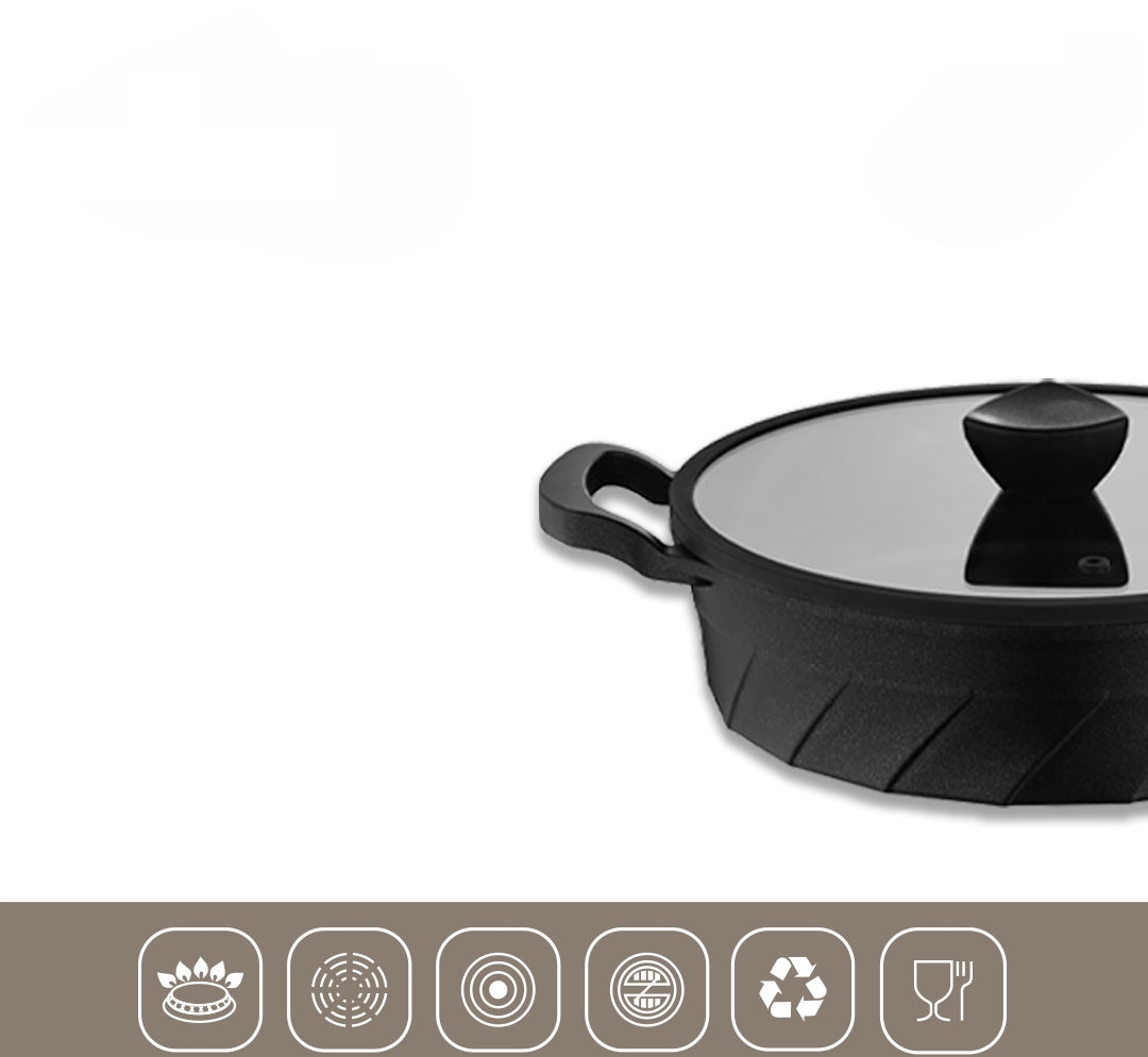 Set Vento 7 Pièces – Fonte avec Revêtement Titane - Noir