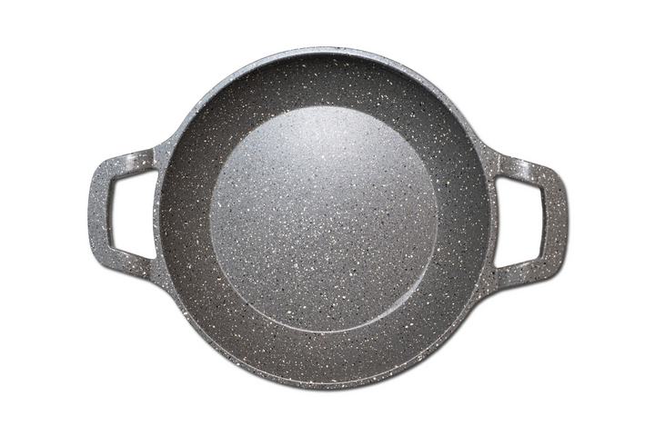 Set de 3 poêles à double poignée – Revêtement effet pierre, antiadhésif