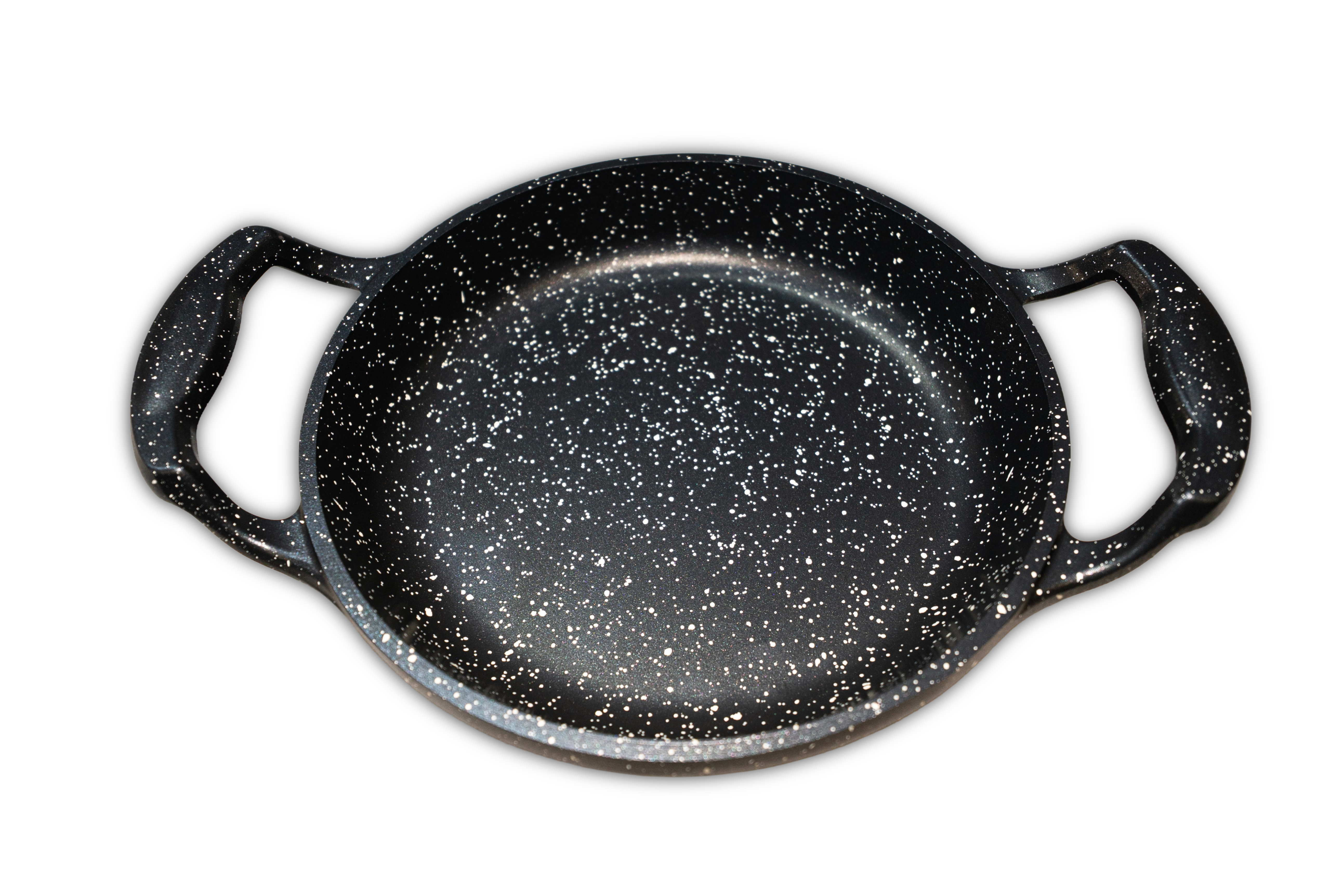 Poêle à double poignée 16 cm – revêtement effet pierre noir